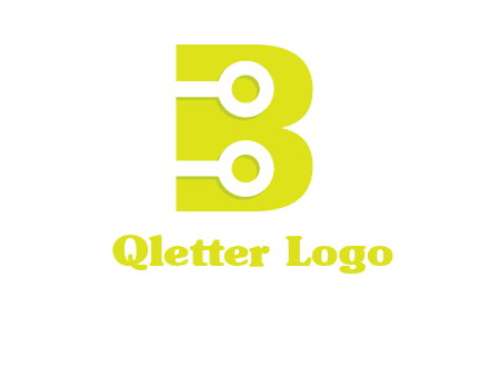 technology wires in letter b logo