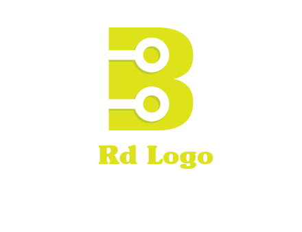 technology wires in letter b logo