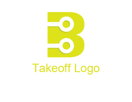 technology wires in letter b logo