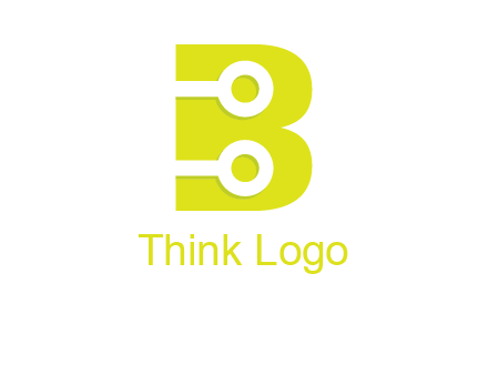 technology wires in letter b logo