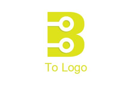 technology wires in letter b logo