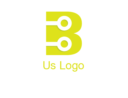 technology wires in letter b logo