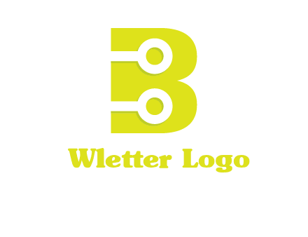 technology wires in letter b logo