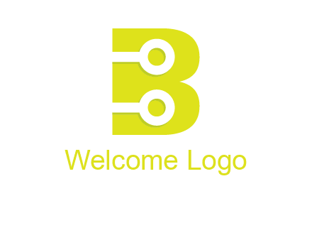 technology wires in letter b logo