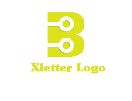 technology wires in letter b logo