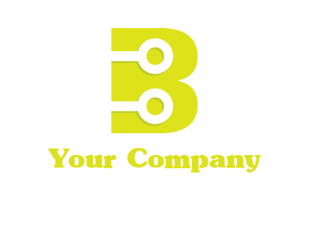 technology wires in letter b logo