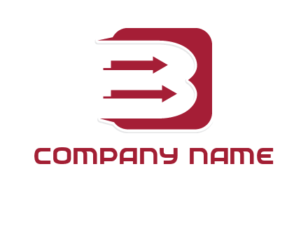 letter b placed in front of rounded square with arrows logo