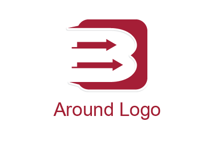 letter b placed in front of rounded square with arrows logo