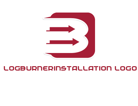 letter b placed in front of rounded square with arrows logo