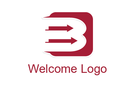 letter b placed in front of rounded square with arrows logo