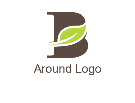 leaf inside letter b logo