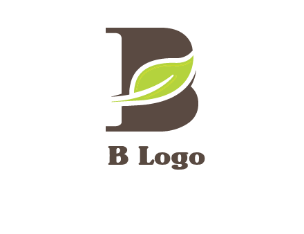 leaf inside letter b logo