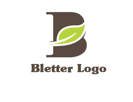 leaf inside letter b logo