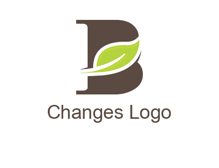 leaf inside letter b logo