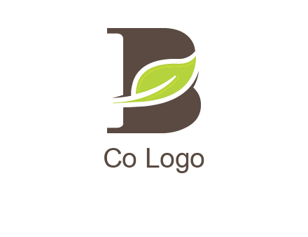 leaf inside letter b logo