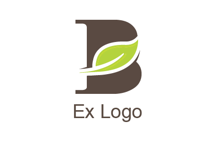 leaf inside letter b logo