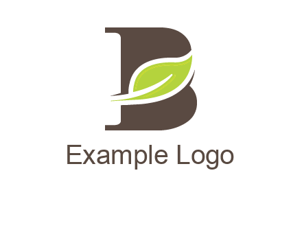leaf inside letter b logo