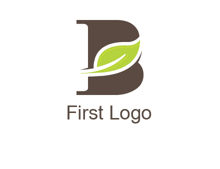 leaf inside letter b logo