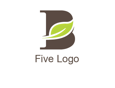 leaf inside letter b logo