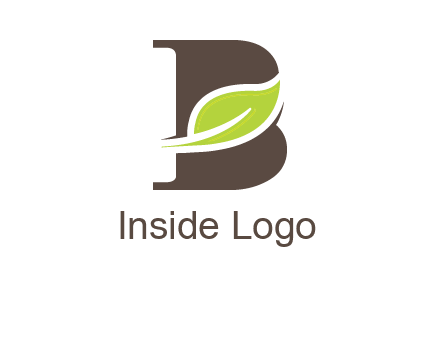 leaf inside letter b logo