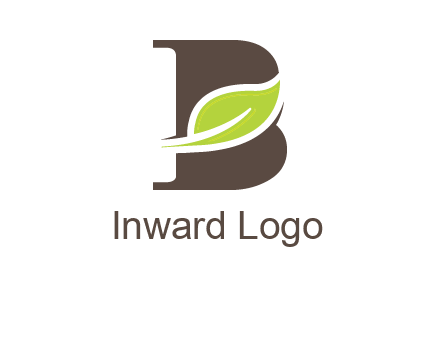 leaf inside letter b logo