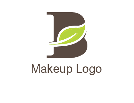 leaf inside letter b logo