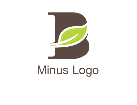 leaf inside letter b logo