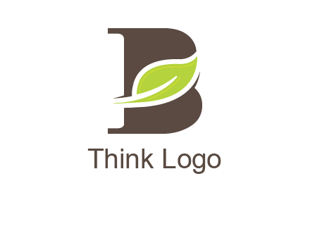 leaf inside letter b logo