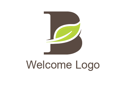 leaf inside letter b logo