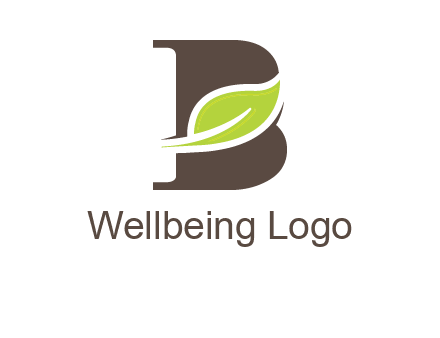 leaf inside letter b logo