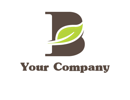 leaf inside letter b logo