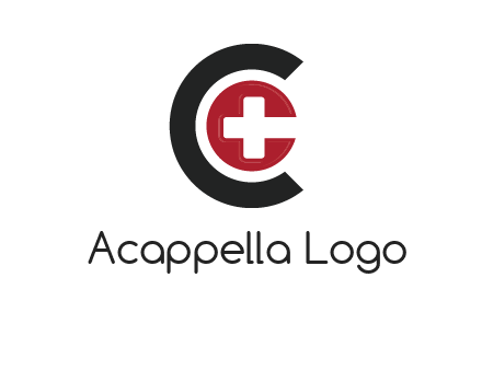 medical symbol inside the circle with letter c logo