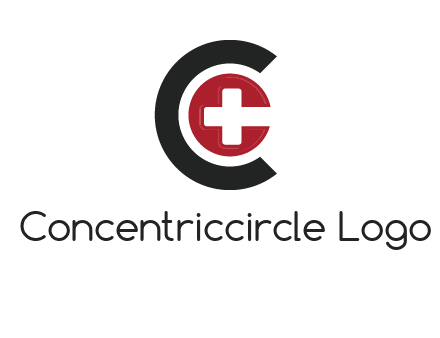 medical symbol inside the circle with letter c logo