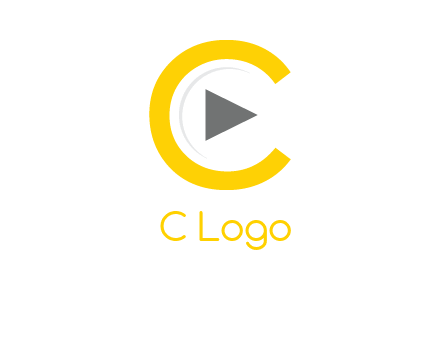 play button inside the letter c logo