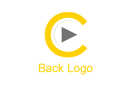 play button inside the letter c logo