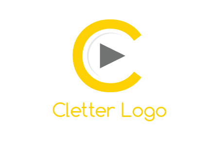 play button inside the letter c logo