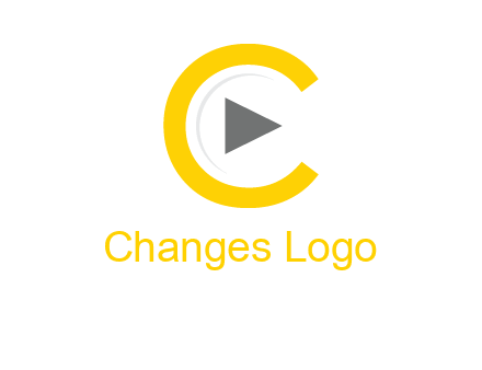 play button inside the letter c logo