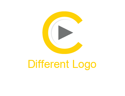 play button inside the letter c logo