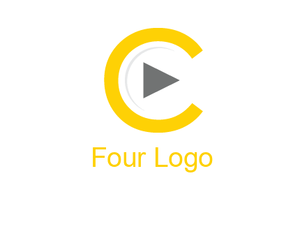 play button inside the letter c logo