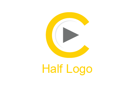 play button inside the letter c logo