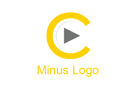play button inside the letter c logo