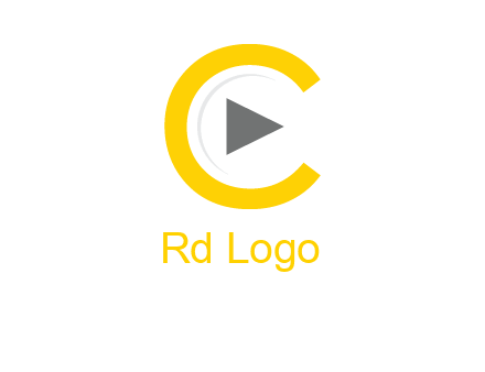 play button inside the letter c logo