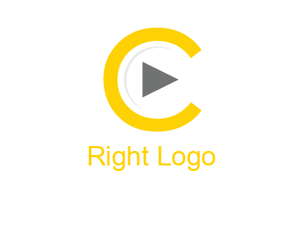 play button inside the letter c logo