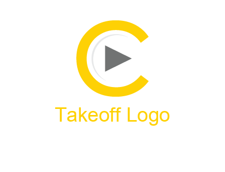 play button inside the letter c logo