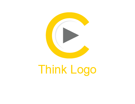 play button inside the letter c logo