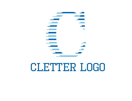 abstract pixelated letter C