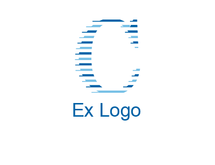 abstract pixelated letter C