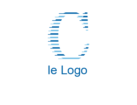 abstract pixelated letter C