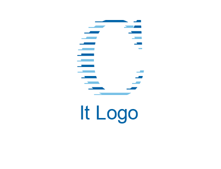 abstract pixelated letter C