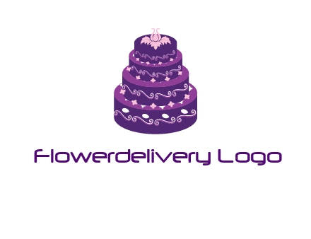 tiered layer wedding cake logo